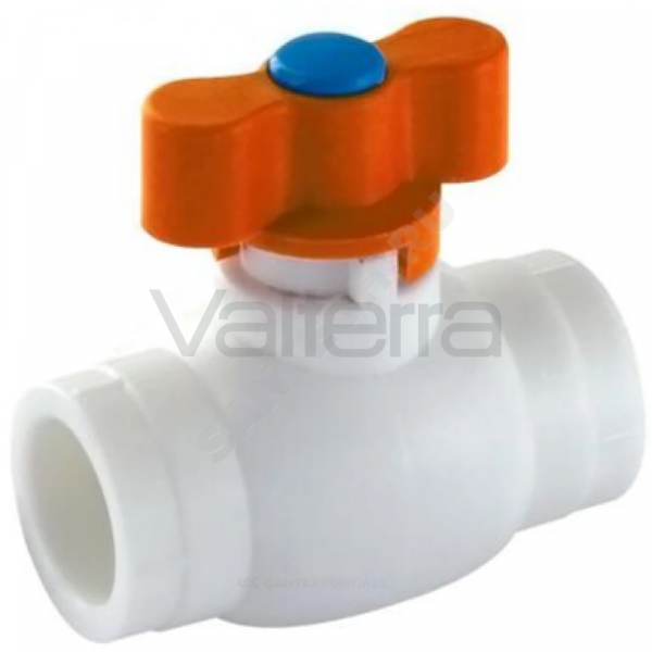 Кран шаровой PP-R белый внутренняя пайка MINI VALFEX