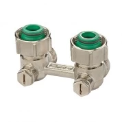 Узел нижнего подключения Simplex, Exclusive line, с конусными вставками, угловой, Flamco