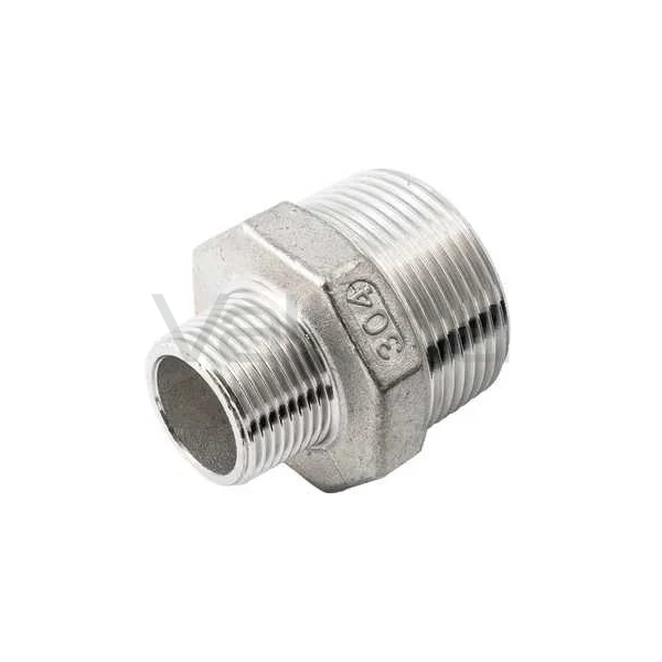 Ниппель резьбовой переходной нержавеющий, AISI304, (CF8), NewKey