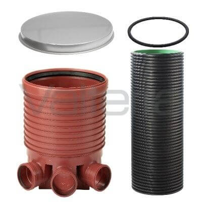 Сборный смотровой колодец  Ду 400/160 Uponor Pro T2 (крестовинный)