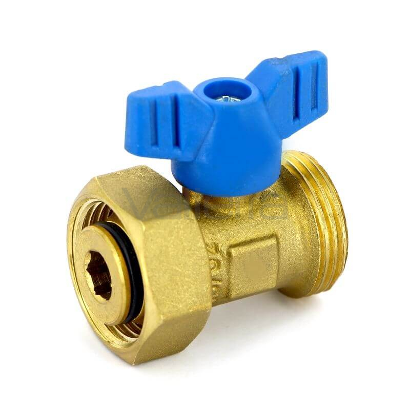 Кран шаровой (вода) KHR-Mini для коллекторных выходов (р/бабочка), WATTS